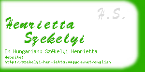 henrietta szekelyi business card