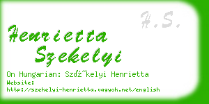 henrietta szekelyi business card